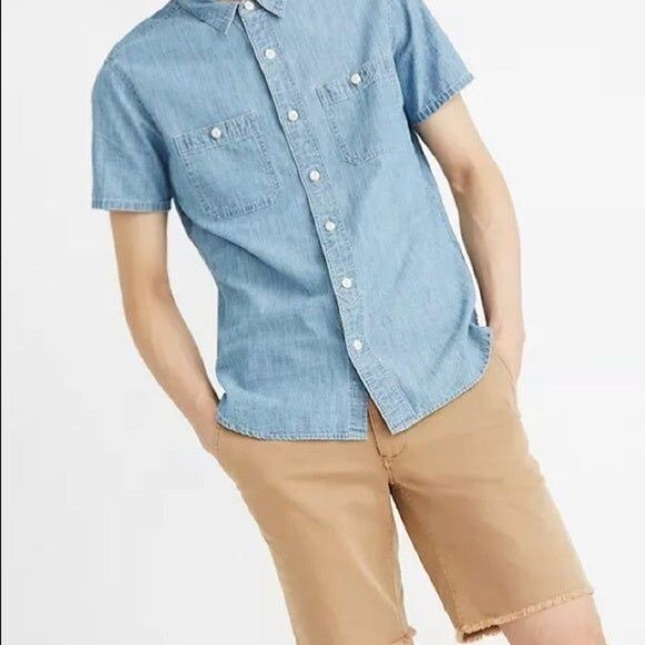 Madewell Other - Madewell Short-Sleeve Button-Down denim Work-shirt size large